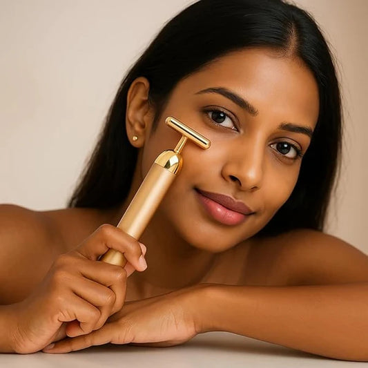 24K Gold Energy Beauty Bar Electric Facial Massage Roller