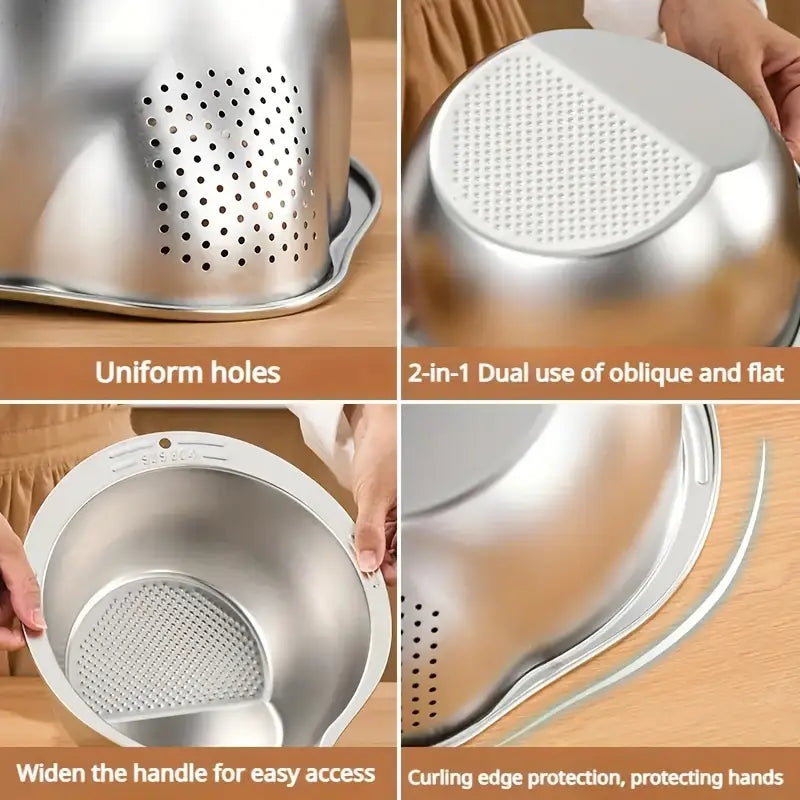Stainless Steel Multi-Purpose Kitchen Strainer with Handle