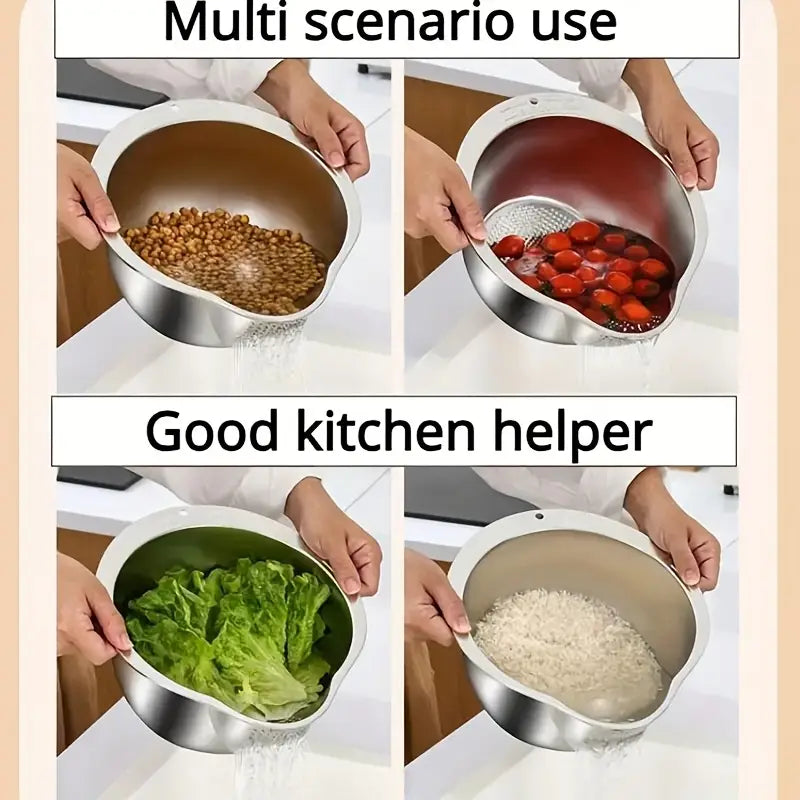 Stainless Steel Multi-Purpose Kitchen Strainer with Handle