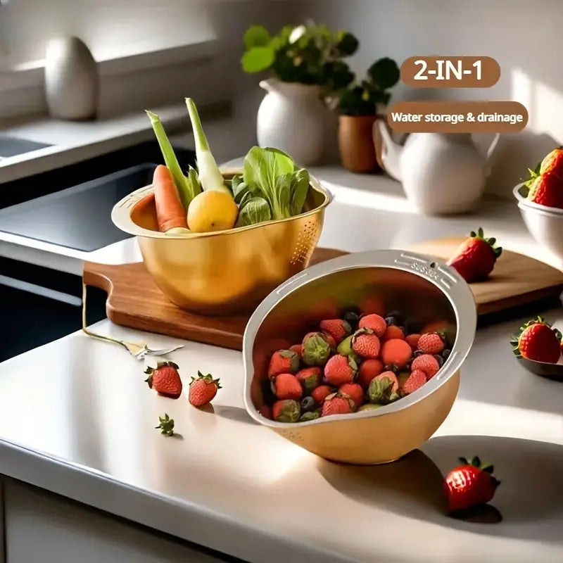 Stainless Steel Multi-Purpose Kitchen Strainer with Handle
