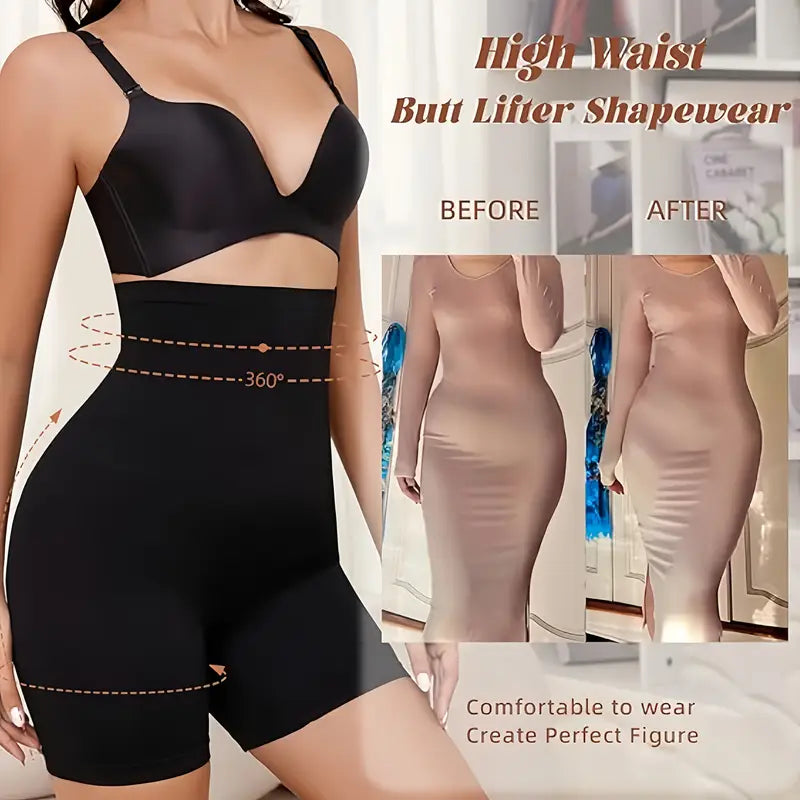 🏆 High-waisted women's silk satin underwear with tummy control and hip-lifting effect 👑🌿