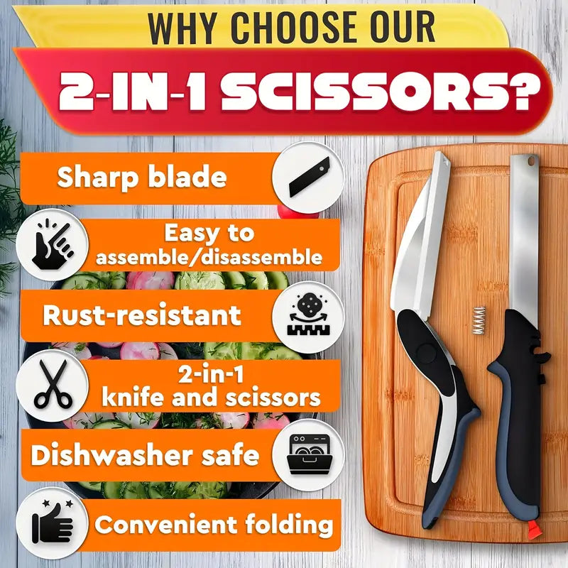 Clever Cutter - 2 in 1 Kitchen Knife / Cleaver Cutters