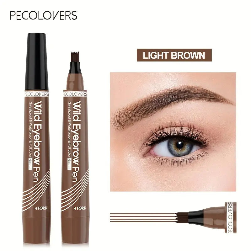 Waterproof 4 Points Microblading Eyebrow Pen with a Micro-Fork Tip Applicator (Pack of 2)